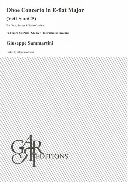 Oboe Concerto In E Flat Major (VeiI Samg5) : For Oboe, Strings and Basso Continuo.