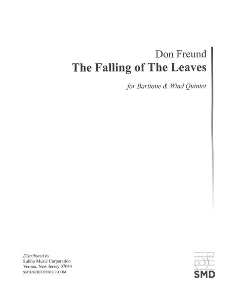 Falling of The Leaves : For Baritone and Wind Quintet (1971).