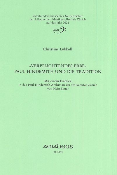 Verpflichtendes Erbe : Paul Hindemith und Die Tradition.