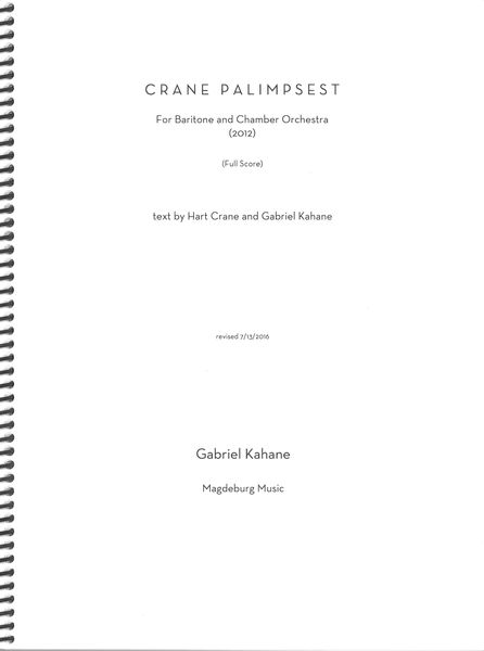 Crane Pampliset : For Baritone and Orchestra (2012).