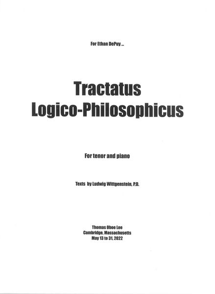 Tractatus Logico-Philosophicus : For Tenor and Piano (2022).