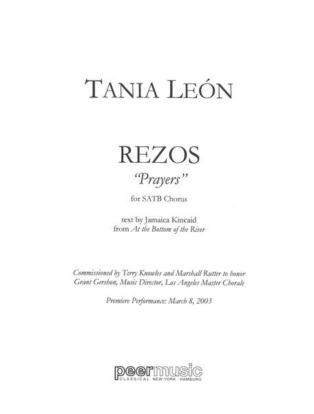 Rezos (Prayers) : For SATB Chorus.