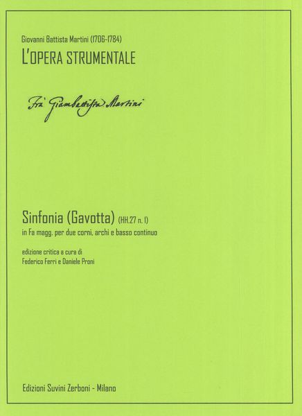 Sinfonia (Gavotta) In Fa Magg., HH.27 N. 1 : Per Due Corni, Archi I Basso Continuo.