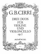 Three Duos Op. 1 : For Violin and Violoncello / edited by Yvonne Morgan.