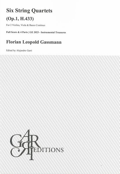 Six String Quartets, Op. 1, H. 433 : For 2 Violins, Viola and Basso Continuo / Ed. Alejandro Garri.