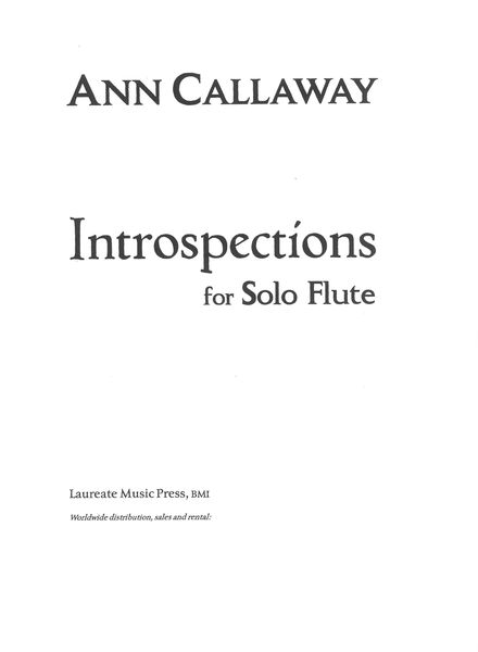 Introspections : For Solo Flute.