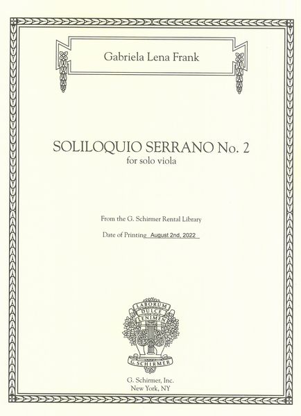 Soliloquio Serrano No. 2 : For Solo Viola (2020).