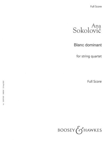 Blanc Dominant : For String Quartet (1998).