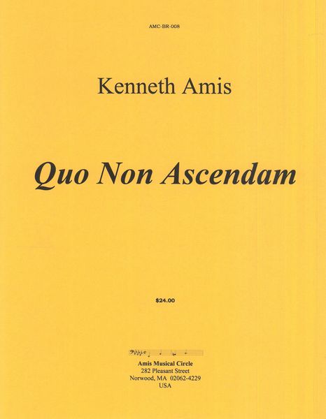 Quo Non Ascendam : For Brass Choir and Organ (1987).