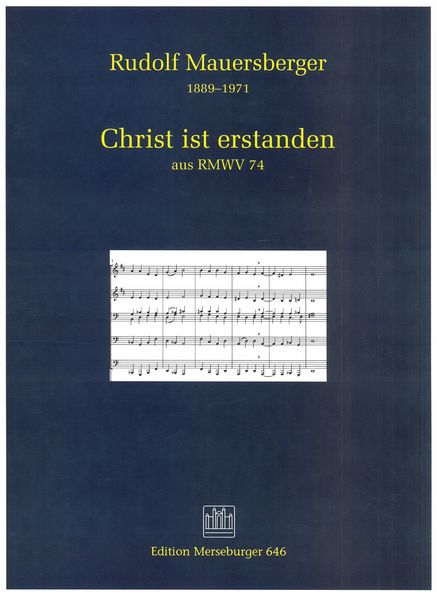 Christ Ist Erstanden, Aus RMWV 74 : For 4-7 Mixed Choir, 3 Trumpets, 2 Trombones, Tuba, Timp. & Org.
