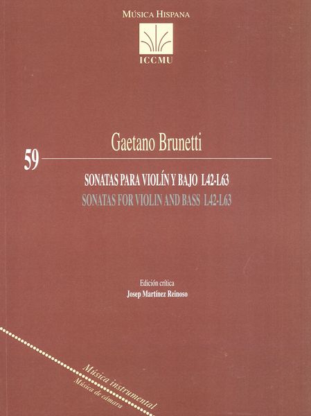 Sonatas Para Violín Y Bajo, L42-L63 / edited by Josep Martínez Reinoso.