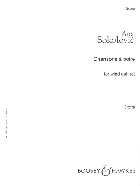 Chansons à Boire : For Wind Quintet.