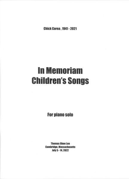 In Memoriam... Children's Songs : For Piano Solo (2022) [Download].