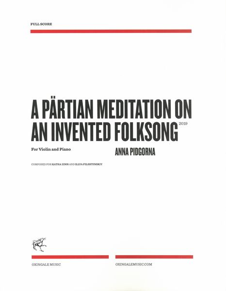 Pärtian Meditation On An Invented Folksong : For Violin and Piano (2019).