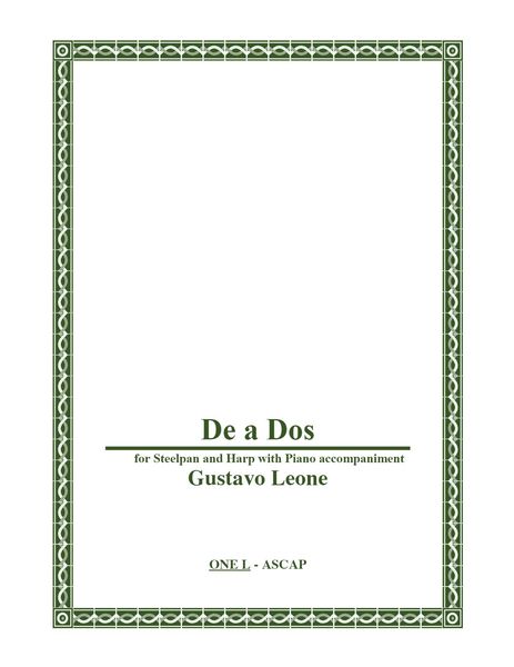 De A Dos : For Steelpan, Harp and Piano (2020-2021) [Download].