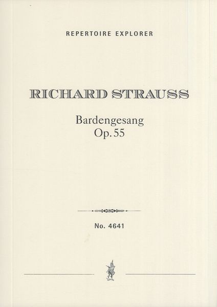 Bardengesang, Op. 55 : For Men's Chorus and Orchestra.