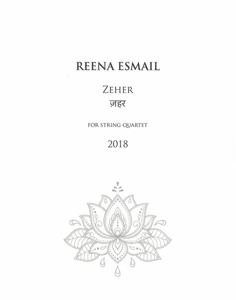 Zeher : For String Quartet (2018).