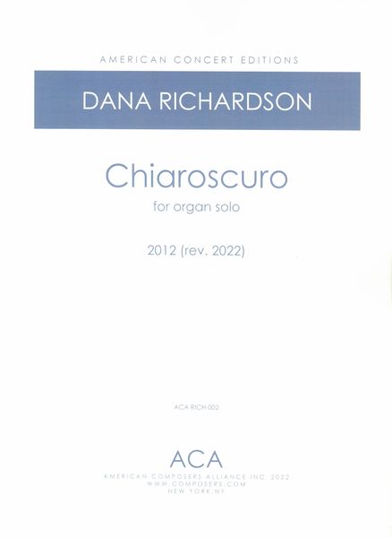 Chiaroscuro : For Organ Solo (2012, Rev. 2022).