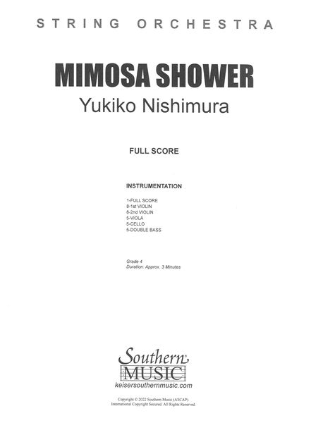 Mimosa Shower : For String Orchestra.