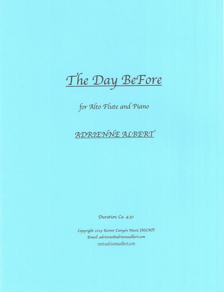 Day Before : For Alto Flute and Piano (2019).