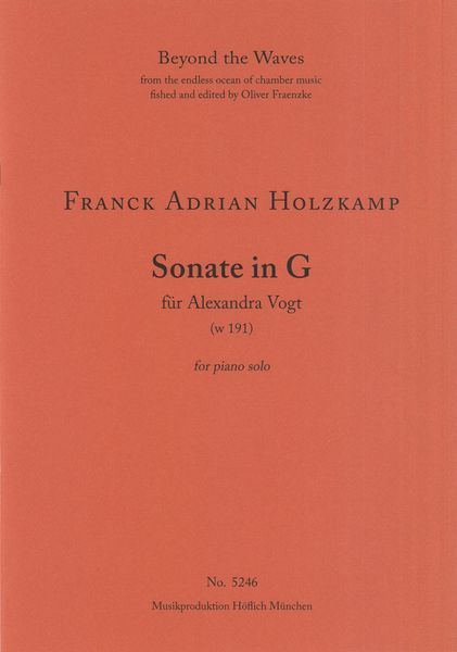 Sonate In G (W 191) : For Piano Solo (1998).