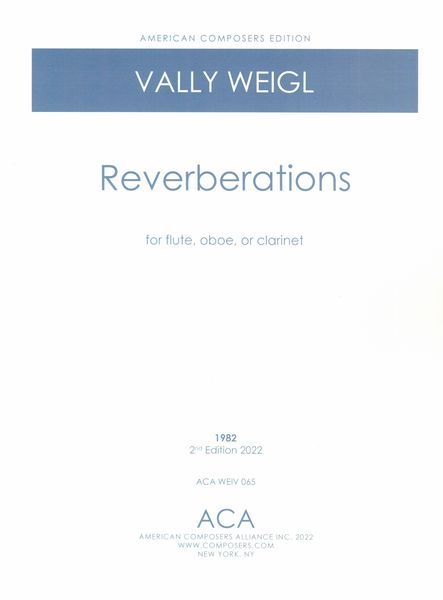 Reverberations : For Flute, Oboe Or Clarinet (1982).