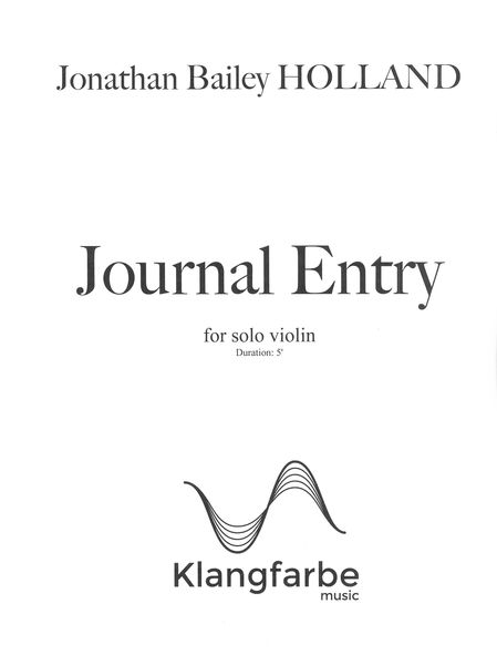 Journal Entry : For Solo Violin (2020).