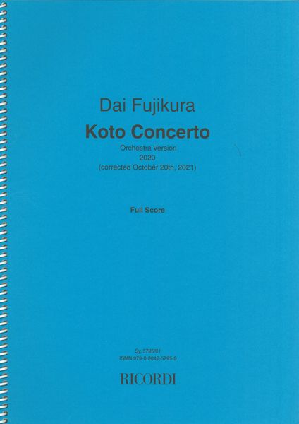 Koto Concerto : Orchestra Version (2020, Corrected 2021).
