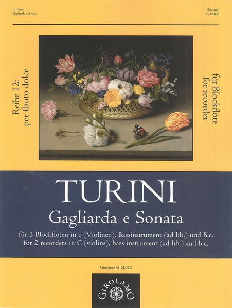 Gagliarda E Sonata : For 2 Recorders In C (Violins), Bass Instrument (Ad Lib.) and B. C.