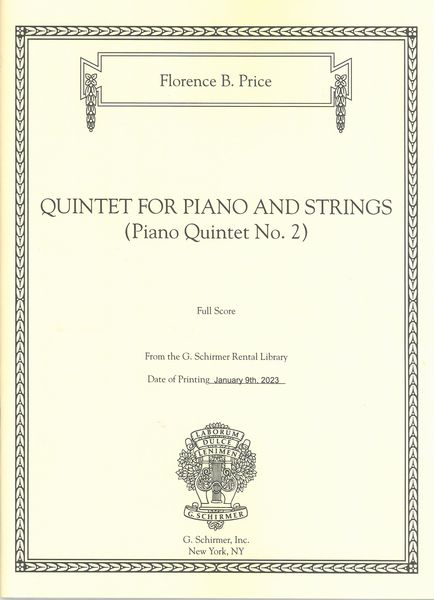 Quintet For Piano and Strings (Piano Quintet No. 2).