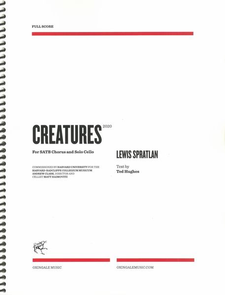Creatures : For SATB Chorus and Solo Cello (2020).