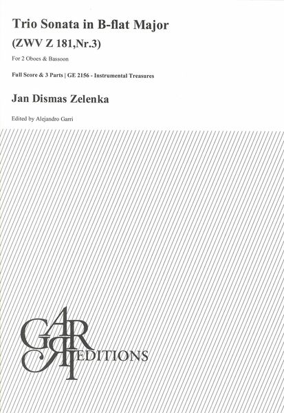 Trio Sonata In B Flat Major, ZWV Z 181, Nr. 3 : For 2 Oboes and Bassoon / Ed. Alejandro Garri.