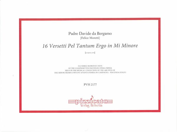 16 Versetti Pel Tantum Ergo In Mi Minore, Cfmp.R 1370.