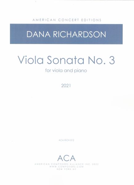 Viola Sonata No. 3 : For Viola and Piano (2021).