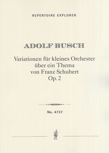 Variationen Für Kleines Orchester Über Ein Thema von Franz Schubert, Op. 2.