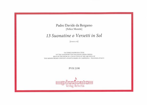 13 Suonatine O Versetti In Sol, Cfmp.R 1376.