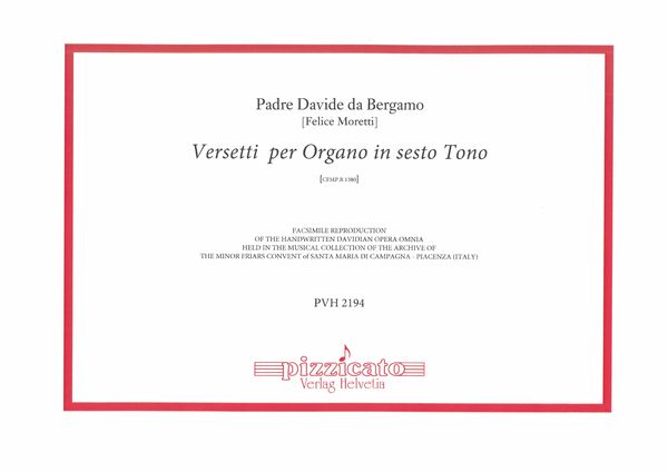 Versetti Per Organo In Sesto Tono, Cfmp.R 1380.