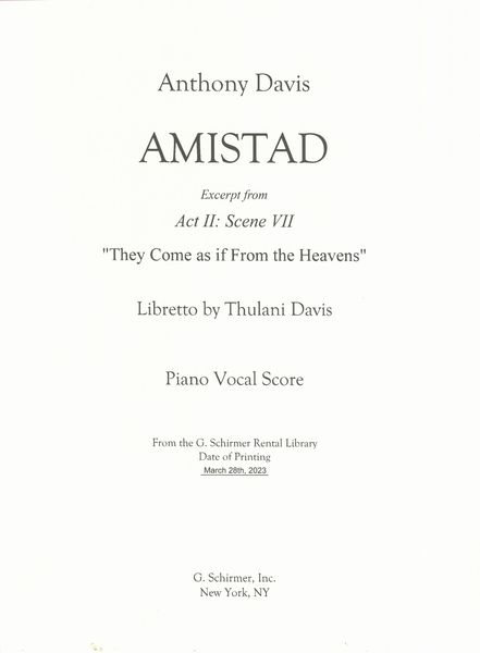 They Come As If From The Heavens : Excerpt From Amistad.