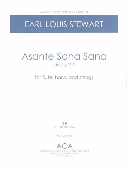 Asante Sana Sana, Identity 25:2 : For Flute, Harp and Strings (1989).