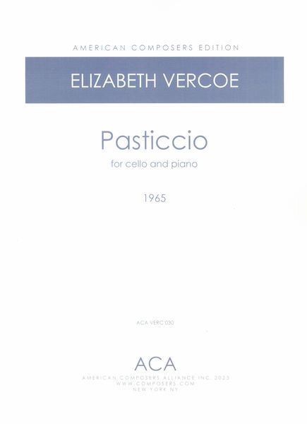 Pasticcio : For Cello and Piano (1965).