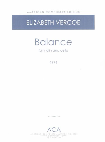 Balance : For Violin and Cello (1974).