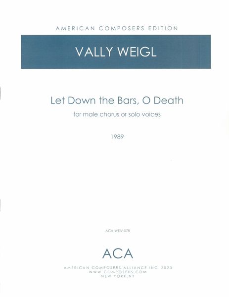Let Down The Bars, O Death : For Male Chorus Or Solo Voices (1989).