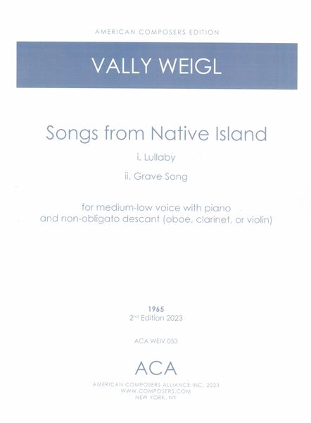 Songs From Native Island : For Medium-Low Voice, Piano, Optional Descant (Oboe, Clarinet Or Violin).