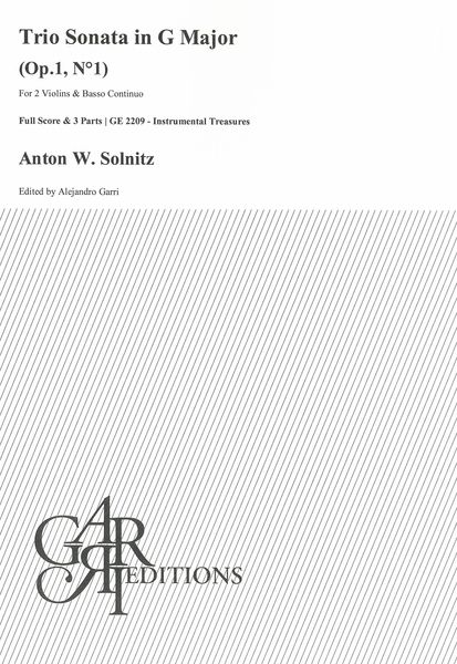 Trio Sonata In G Major, Op. 1 Nr. 1 : For 2 Violins and Basso Continuo / Ed. Alejandro Garri.