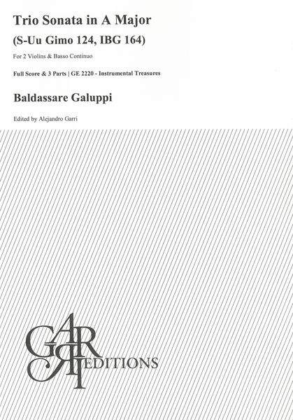 Trio Sonata In A Major : For 2 Violins and Basso Continuo / Ed. Alejandro Garri.