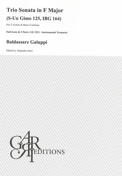 Trio Sonata In F Major : For 2 Violins and Basso Continuo / Ed. Alejandro Garri.