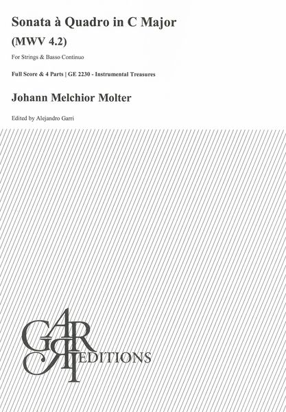 Sonata A Quadro In C Major, MWV 4.2 : For Strings and Basso Continuo / Ed. Alejandro Garri.