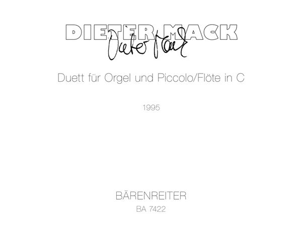 Duett : For Organ and Piccolo/Flute In C (1995).