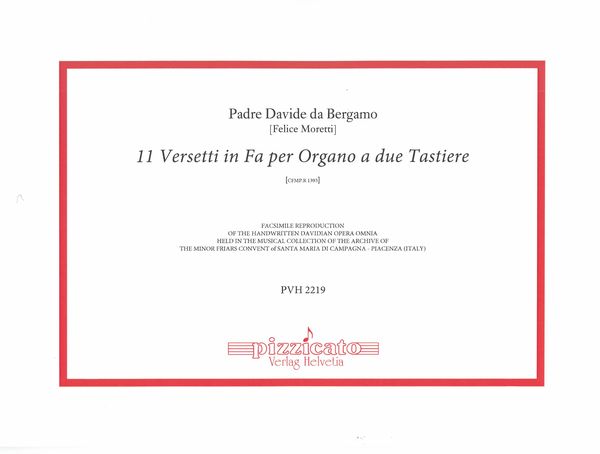 11 Versetti In Fa Per Organo A Due Tastiere Cfmp.R 1393.