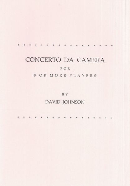 Concerto Da Camera : For 8 Or More Players.